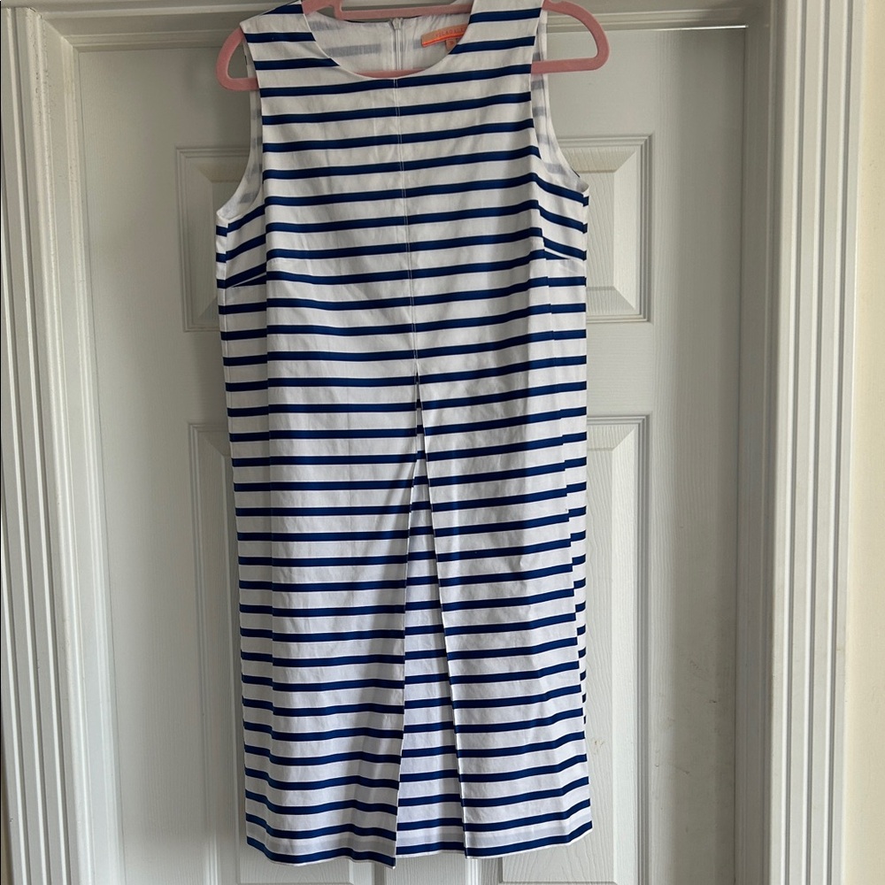 Vilagallo Blue and White Striped Dress